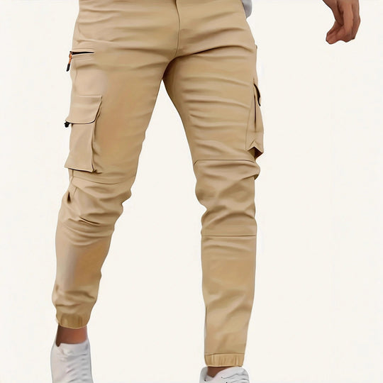 Herren Tapered Cargo-Jogginghose mit Reißverschluss- und Klappentaschen Shop Nory