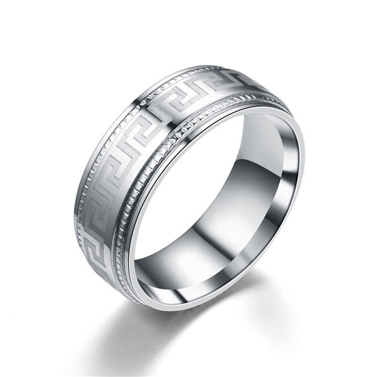 Herren Ring mit kunstvollem graviertem geometrischem Muster Shop Nory