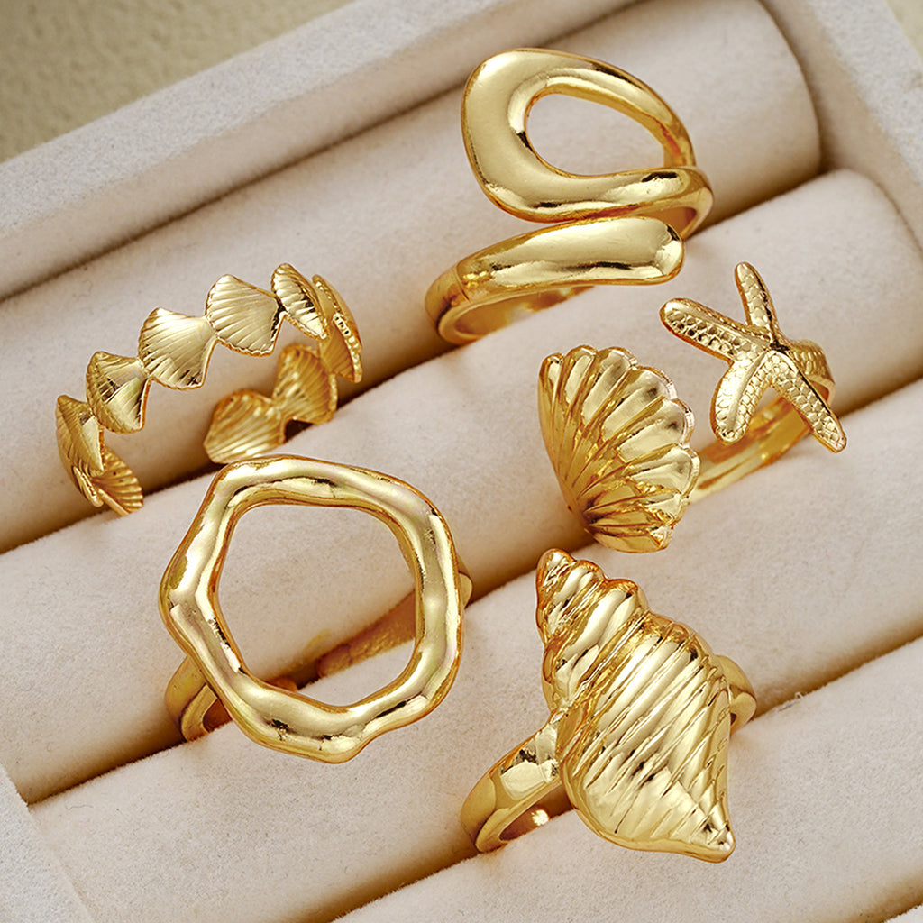 Damen modisches Ring-Set mit kreativen Meeresmotiven Shop Nory