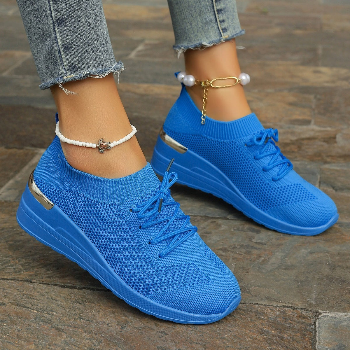 Damen Sportliche Sneaker mit innovativem Strickdesign