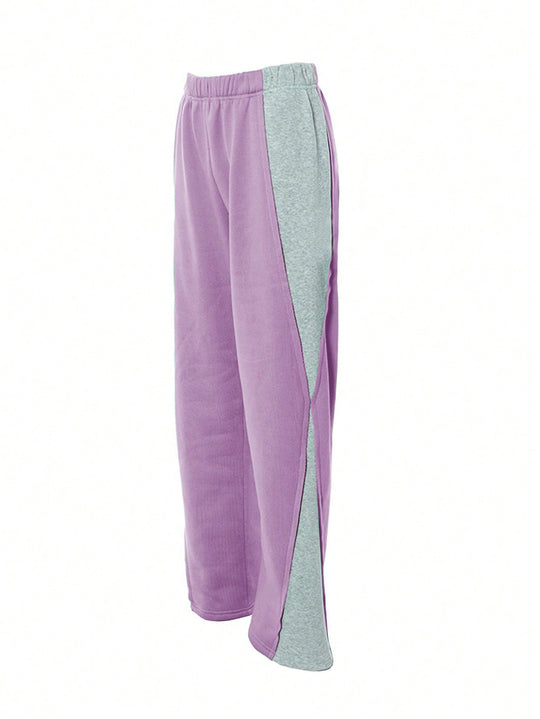 Damen Sportive Jogginghose mit seitlichem Schlitz und Kontrast-Einsatz Shop Nory