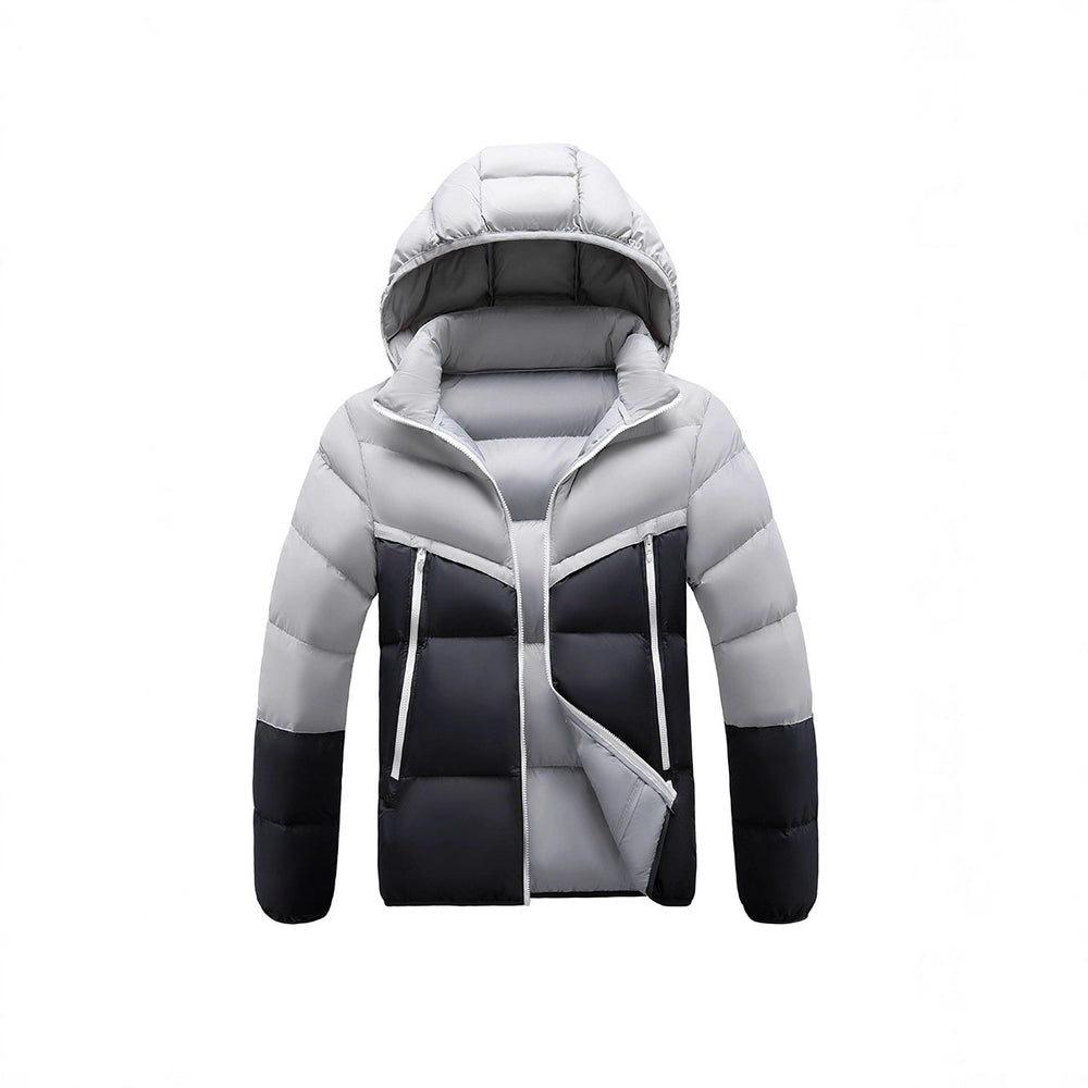 Herren Leichte Steppjacke mit Kapuze und zweifarbiger Blockoptik Shop Nory