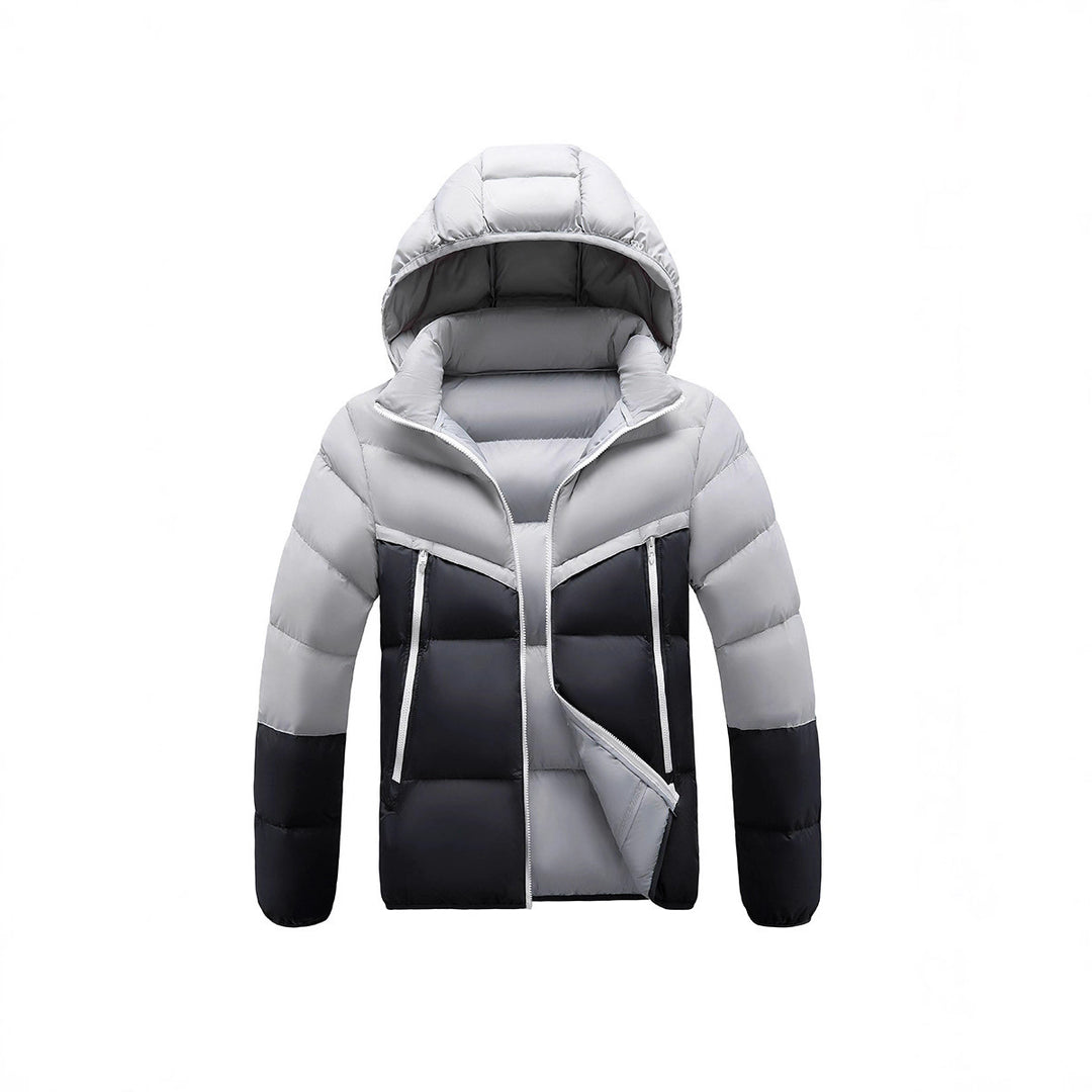 Herren Leichte Steppjacke mit Kapuze und zweifarbiger Blockoptik Shop Nory