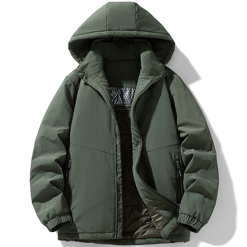 Herren Gepolsterte Thermo-Winterjacke mit Kapuze, wasserabweisender Außenhaut und Reißverschlusstaschen Shop Nory