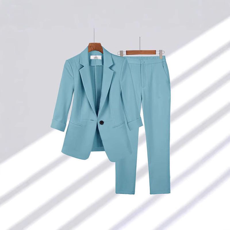 Damen Zweiteiliges Business-Anzug-Set mit tailliertem Blazer und schmaler Hose Shop Nory