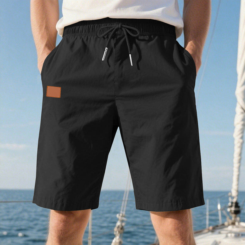 Herren nan schnelltrocknende Badeshorts im Bermuda-Schnitt mit elastischem Bund und Kordelzug