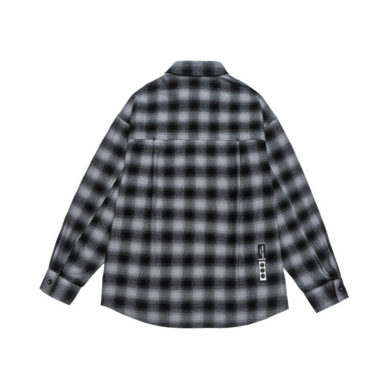 Herren Lässiges Karomuster-Flanellhemd im Oversized-Worker-Stil mit Brustpattentasche und abgerundetem Saum Shop Nory