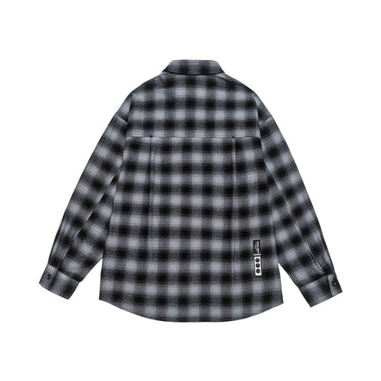 Herren Lässiges Karomuster-Flanellhemd im Oversized-Worker-Stil mit Brustpattentasche und abgerundetem Saum Shop Nory