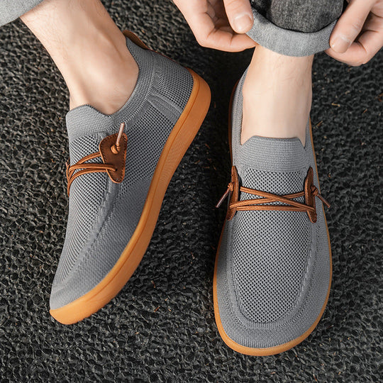 Herren nan atmungsaktiver Strick-Schlupfsneaker mit elastischem Einstieg und dämpfender Leichtsohle