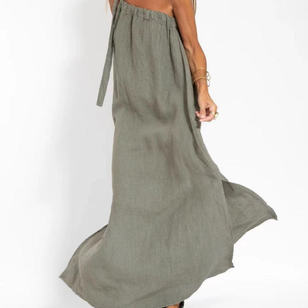 Damen Maxikleid mit asymmetrischem Träger Shopnory