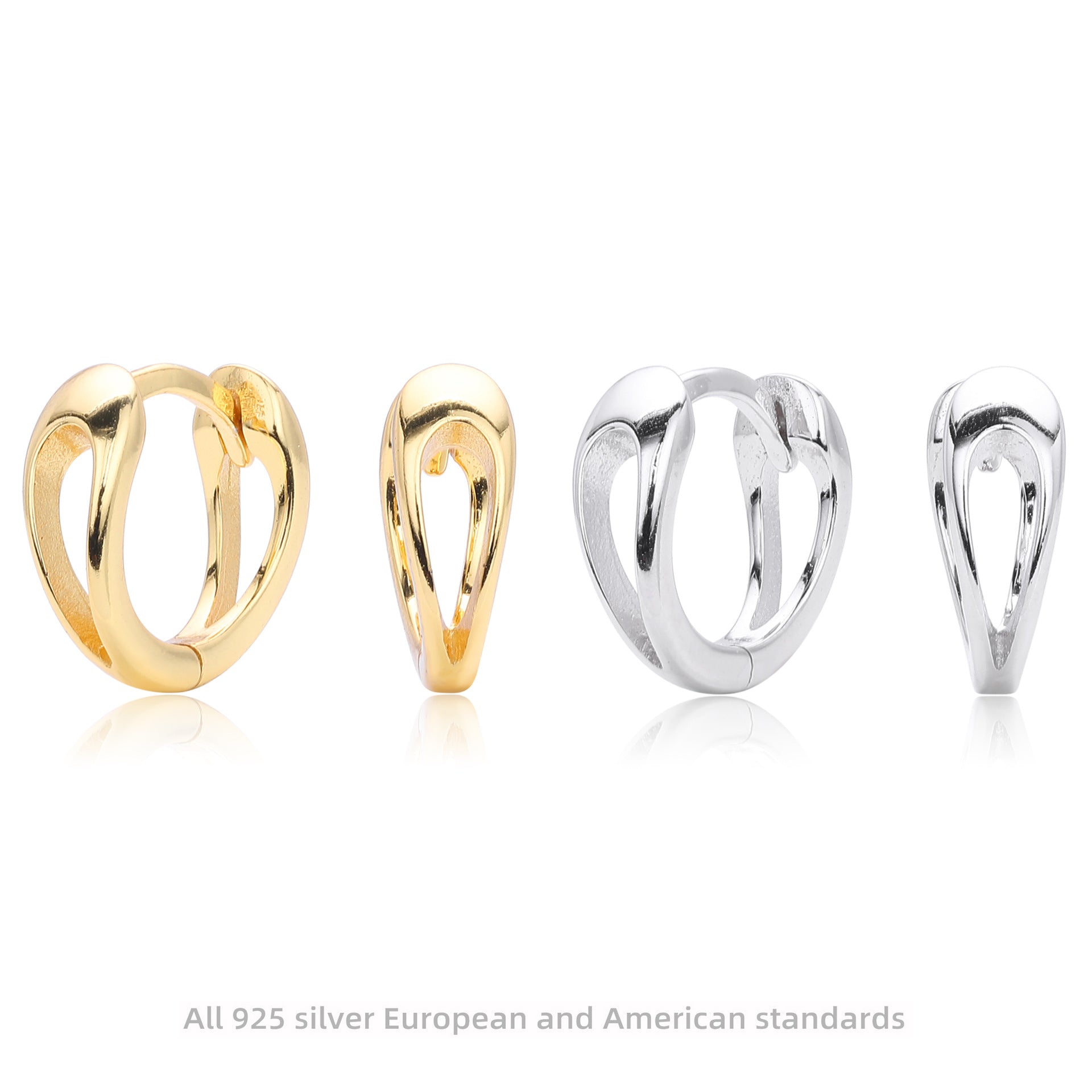 Damen Ohrhänger mit modernem geschwungenem Design aus 925 Sterling Silber Shop Nory