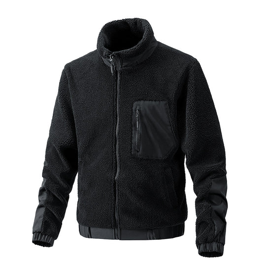 Herren Teddy-Fleece Jacke mit Stehkragen und verstärkten Einsätzen Shop Nory