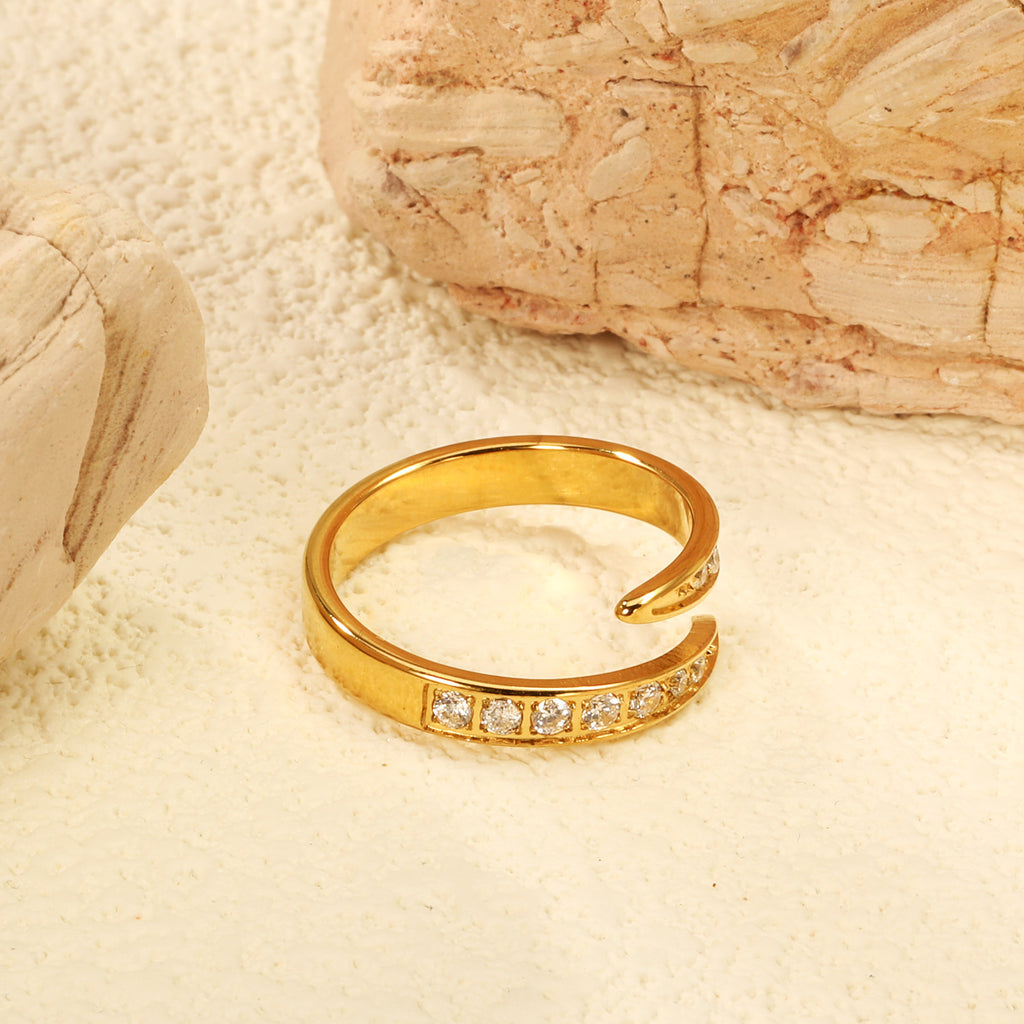 Damen Verstellbarer Ring mit einem eleganten türkisen Steindetail Shop Nory