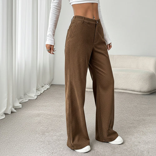 Damen Hochtaillierte Palazzo-Hose mit weitem Bein und Gürtelschlaufen Shop Nory