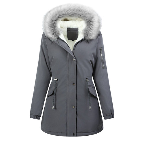 Damen Thermo-Parka mit Sherpa-Innenfutter, Kunstfellkapuze und tailliertem Kordelzug Shop Nory