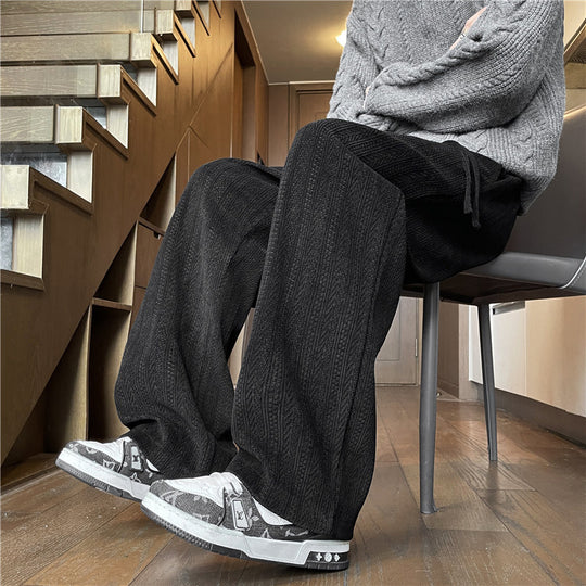Herren Weit geschnittene Strickhose im Zopfstrick-Lounge-Style Shop Nory