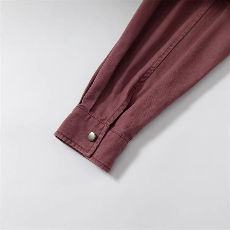 Damen Relaxed-Hemdenjacke aus Baumwoll-Twill mit asymmetrischer Brusttasche Shop Nory