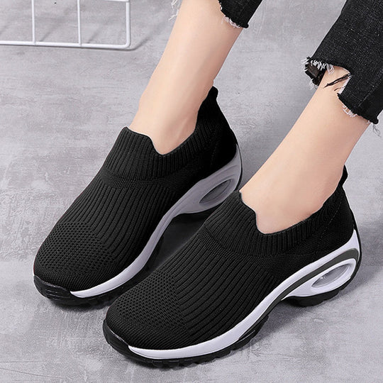 Damen Strick-Sockensneaker mit Luftpolster-Keilsohle Shop Nory