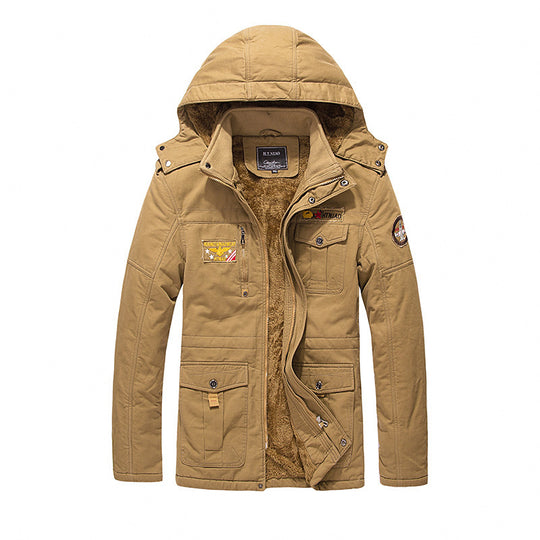 Herren Gefütterter Kapuzenparka mit Teddyfutter, Utility‑Taschen und robuster Canvas‑Optik Shop Nory