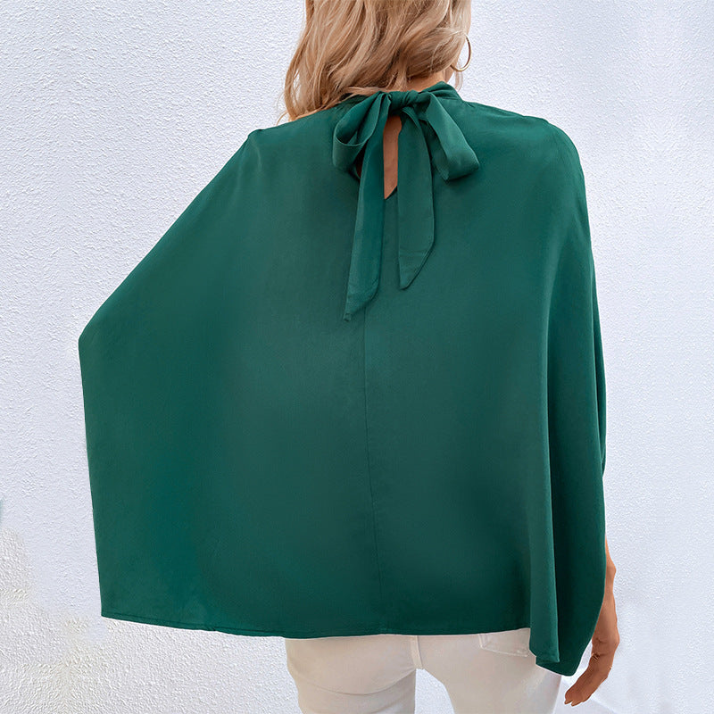 Damen Bluse mit Stehkragen und seitlichen Schlitzen