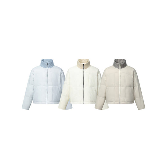 Unisex Boxy-Pufferjacke mit Stehkragen in Kontrastoptik und quadratischer Steppung Shop Nory