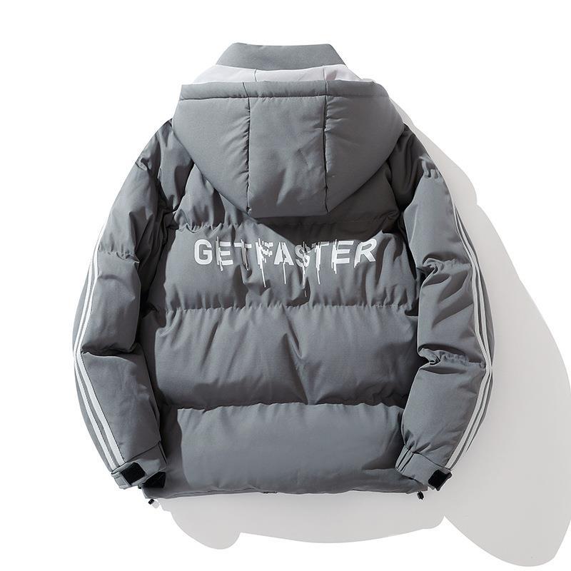 Unisex Wattierte Kapuzenjacke mit Kordelzug und Kontraststreifen Shop Nory