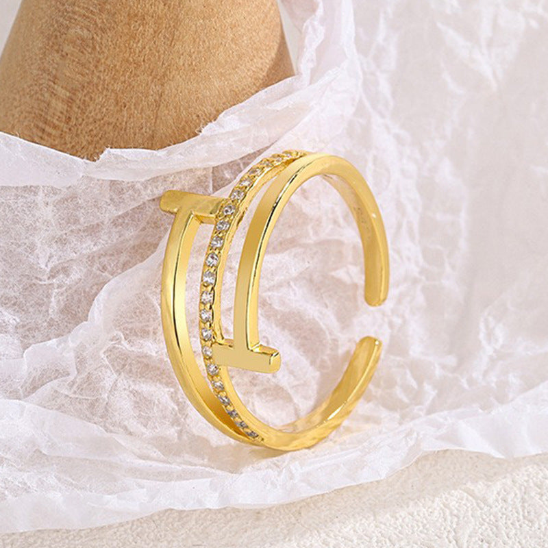 Damen offenes Bandarmband mit funkelnden Zirkonia Shop Nory