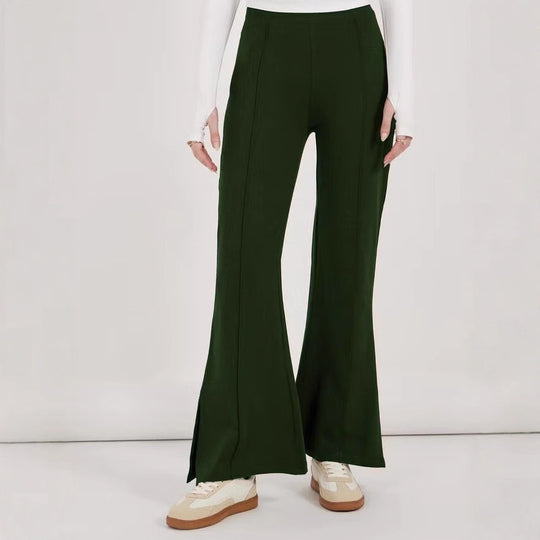 Damen Flair-Hose mit hoher Taille, durchgehender Bügelfalte und seitlichem Saumschlitz Shop Nory