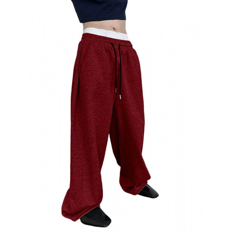 Damen weite Oversize Jogginghose mit tiefem Schritt, elastischem Bund und Kordelzug Shop Nory