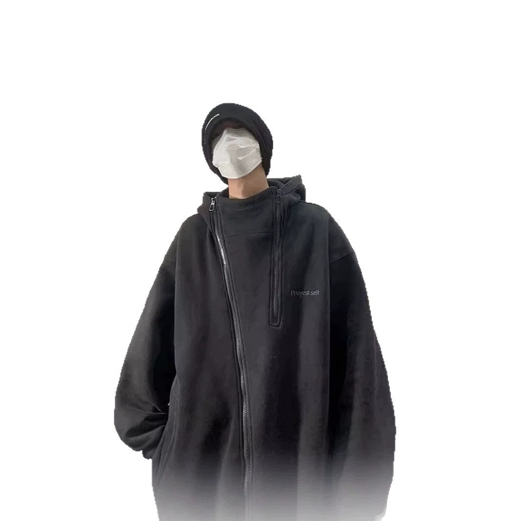 Unisex Oversized Fleecejacke mit hohen Kragen und Reißverschluss Shop Nory