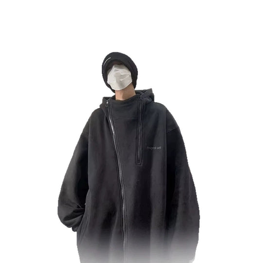 Unisex Oversized Fleecejacke mit hohen Kragen und Reißverschluss Shop Nory