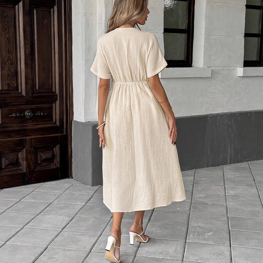 Maxikleid Freizeit mit Taillenband
