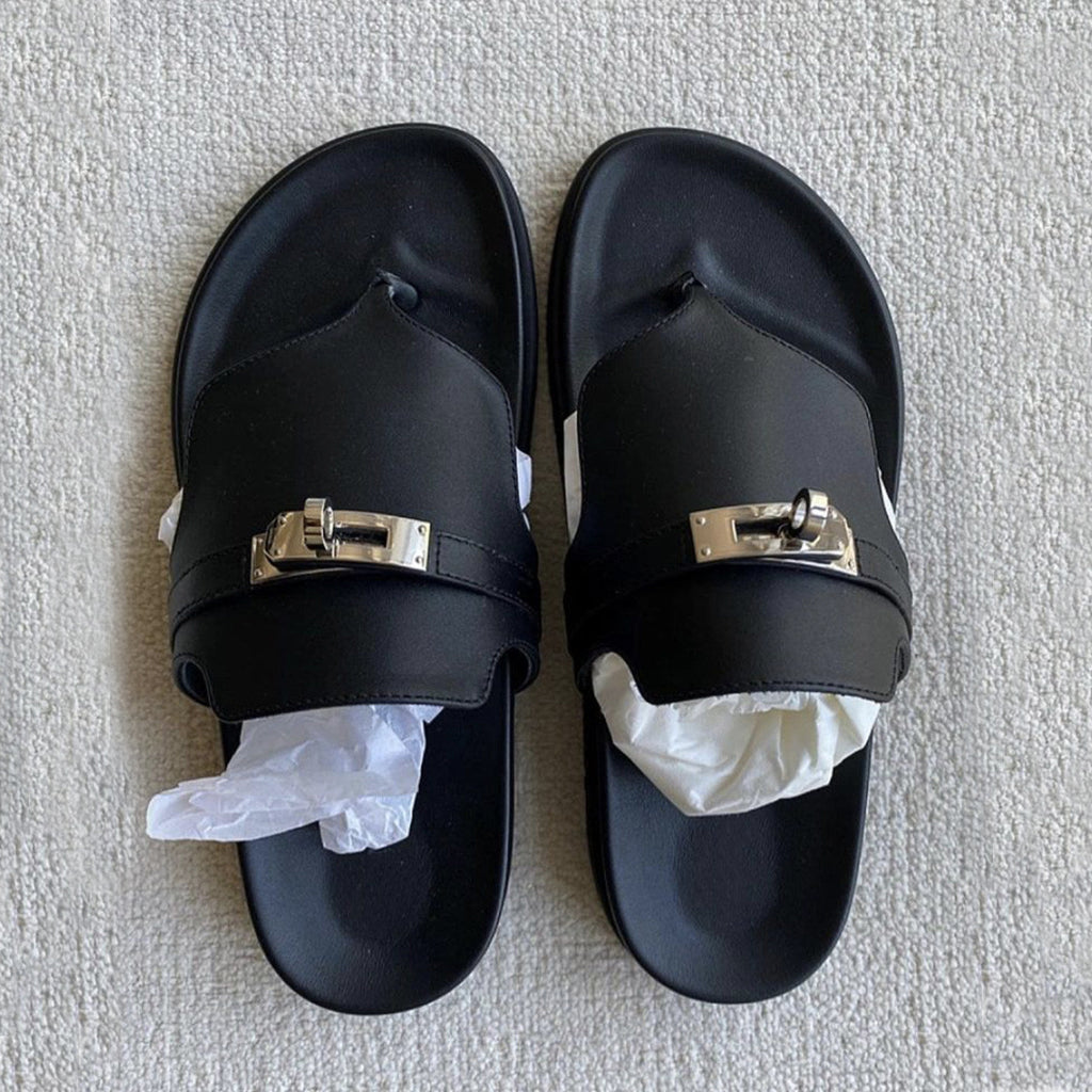 Damen Zehentrenner-Sandalen mit edlem Riemen und rutschfester Sohle