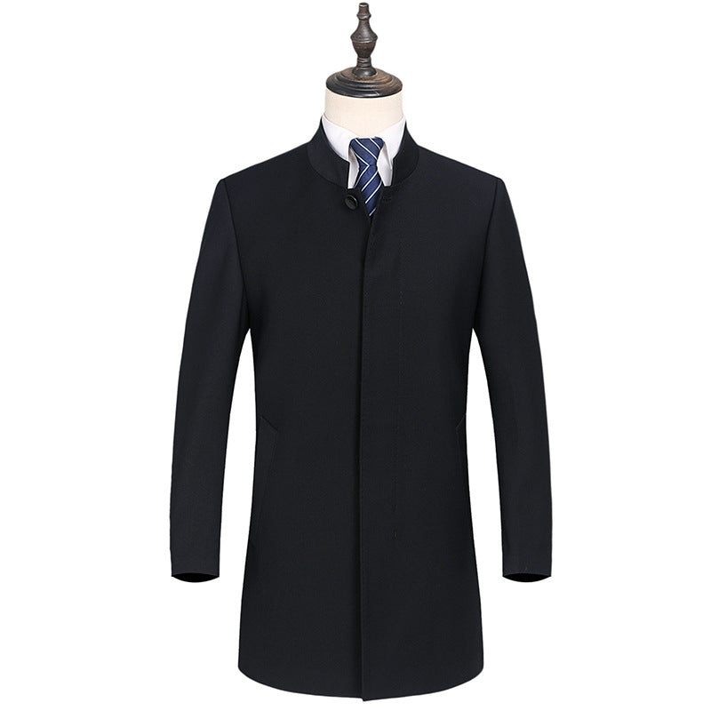 Herren Einreihiger Mantel mit Stehkragen und taillierter Silhouette Shop Nory