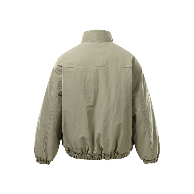 Unisex Boxy-Zipblousonjacke mit winddichter Microfaserhülle, hohem Stehkragen und Zweiwege-Reißverschluss Shop Nory