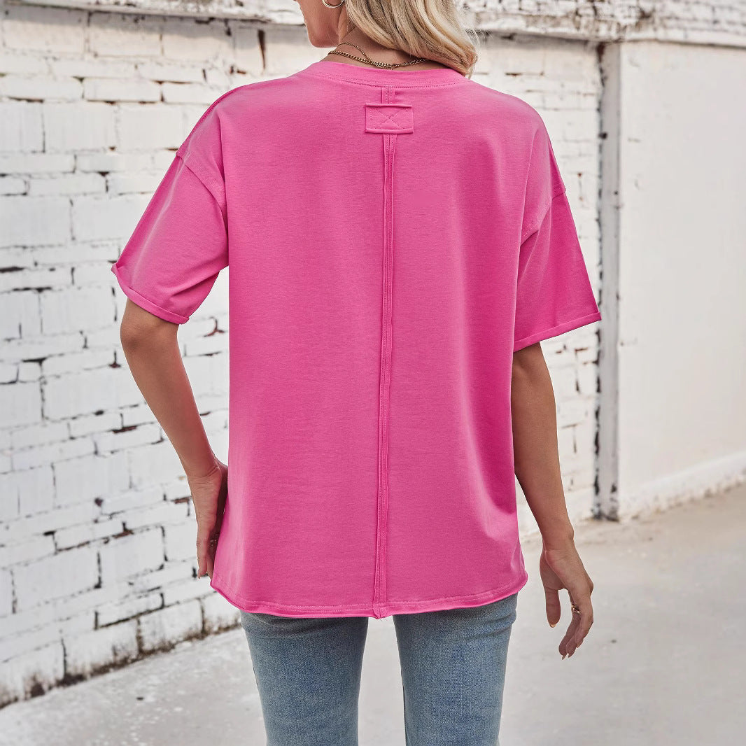 Damen Oversized T-Shirt aus hochwertiger Baumwolle mit eingewShopnorytem Logo Shopnory