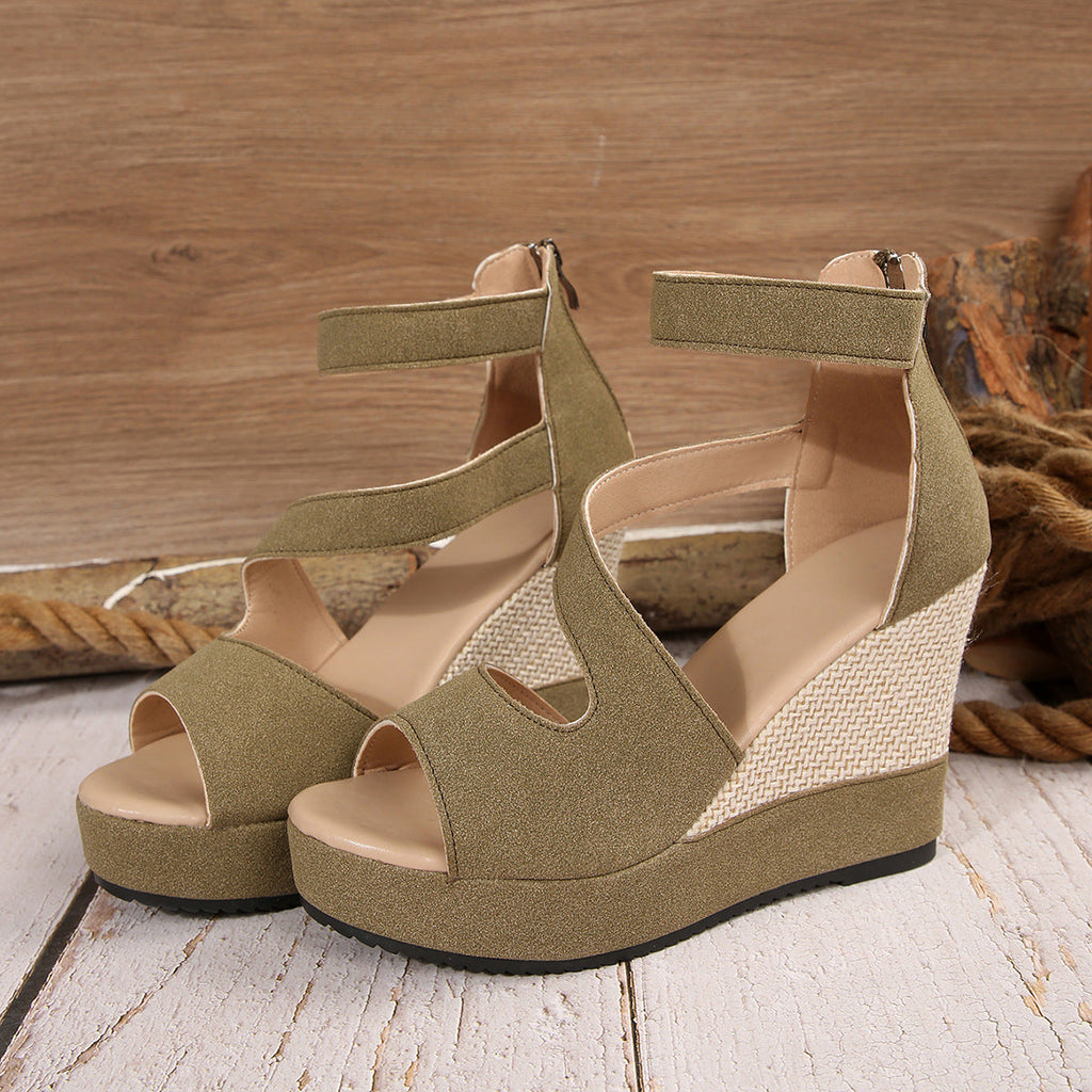 Damen Wedge-Sandaletten mit modischem Riemendesign und anatomischem Fußbett