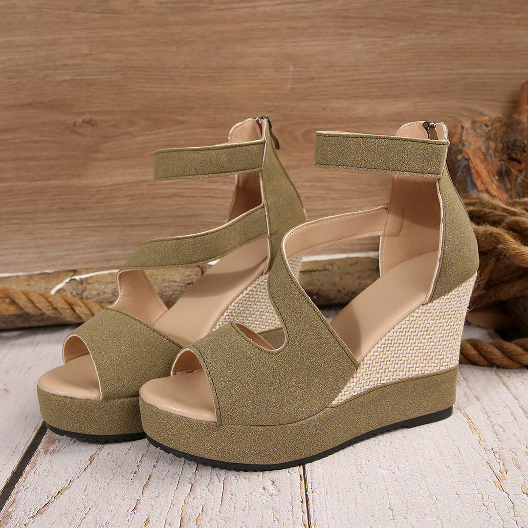 Damen Wedge-Sandaletten mit modischem Riemendesign und anatomischem Fußbett