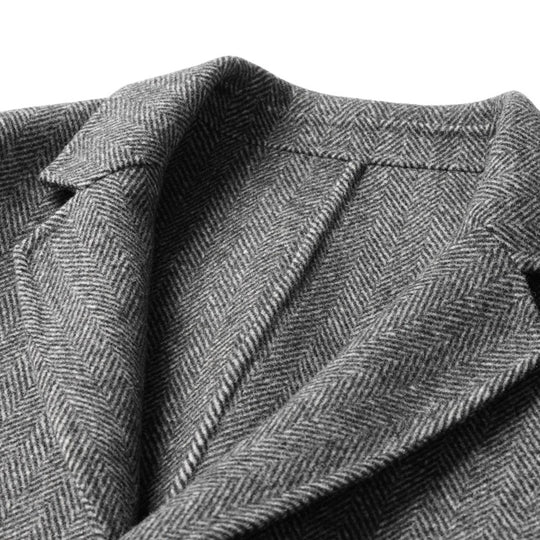 Herren Taillierter Fischgrätmuster Blazer Shop Nory