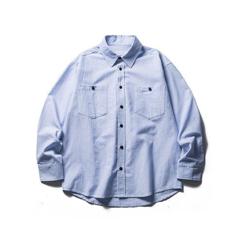 Herren Oversize Hemd im Worker‑Stil mit Nadelstreifen und Brusttaschen Shop Nory
