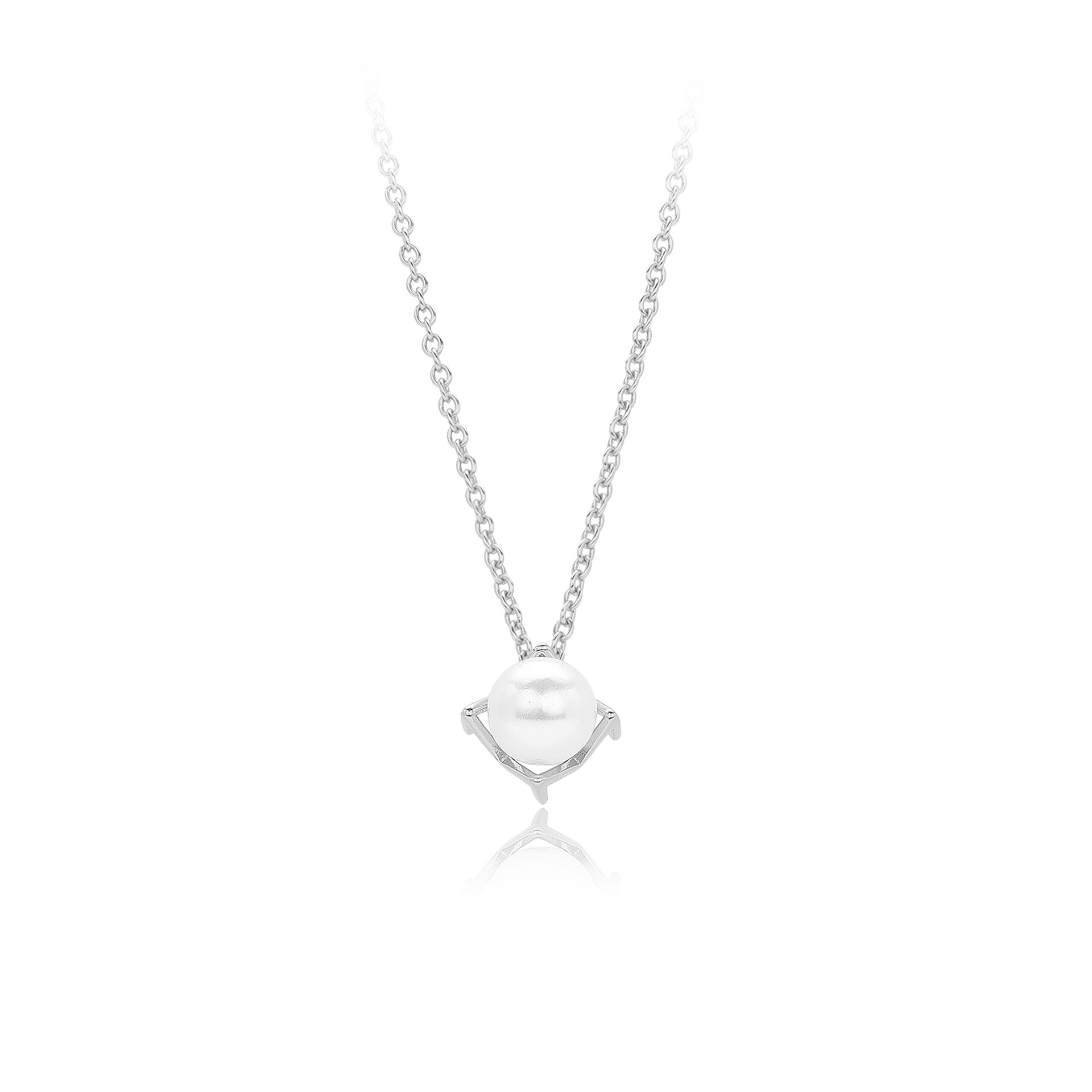 Damen Halskette mit hochwertigem Perlenanhänger aus 925 Sterling Silber Shop Nory