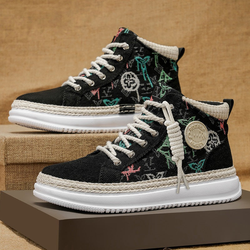 Damen Hohe Sneakers mit gesticktem Design und flexibler Sohle