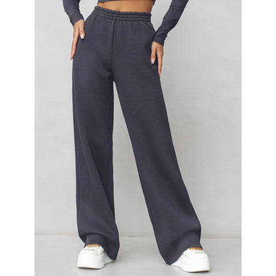 Damen nan fließende Palazzo-Loungehose mit extra weitem Bein elastischem Komfortbund und dezenten Eingrifftaschen Shop Nory