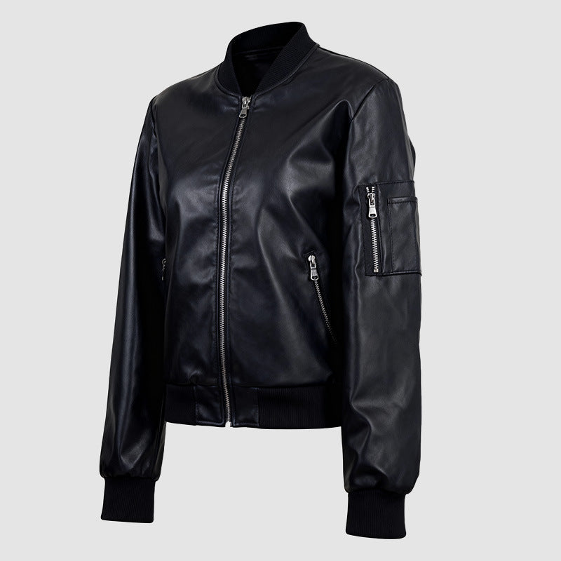 Leichte Steppjacke Damen aus hochwertigem Kunstleder