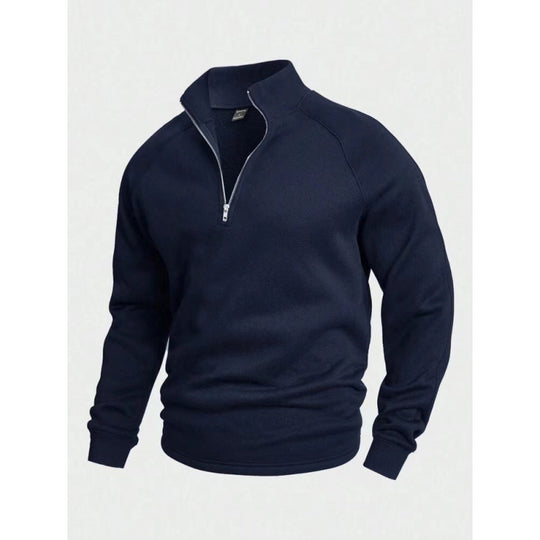Herren Fleece-Halbzippullover mit Stehkragen und Raglanärmeln Shop Nory