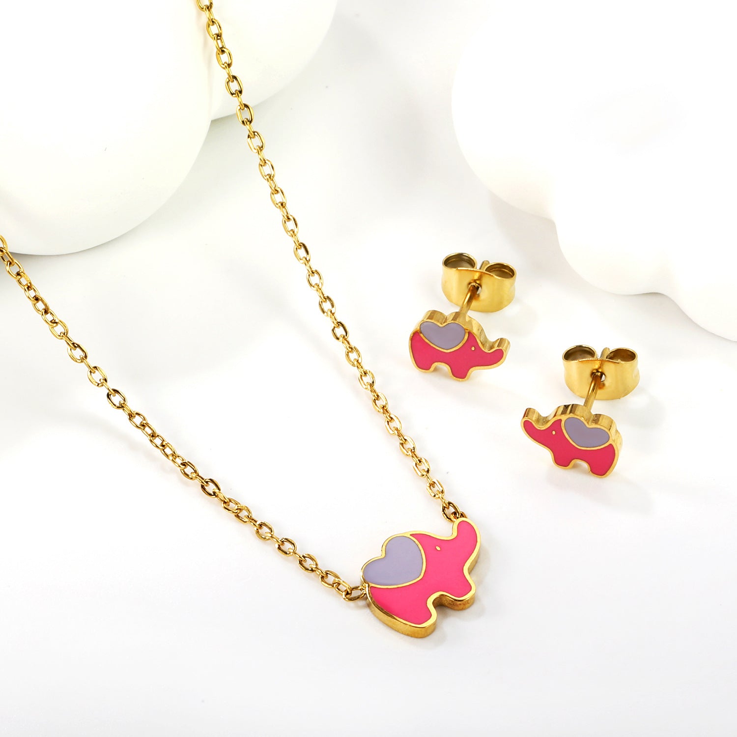 Damen Schmuckset mit niedlichem Elefanten-Anhänger und passenden Ohrringen Shop Nory
