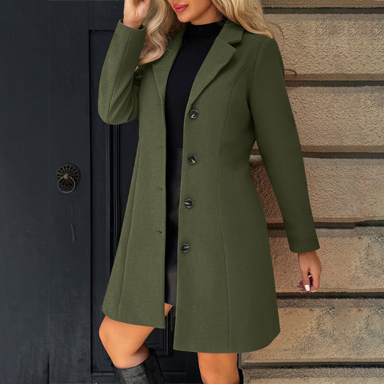 Damen Elegante und stilvolle Langblazer Jacke
