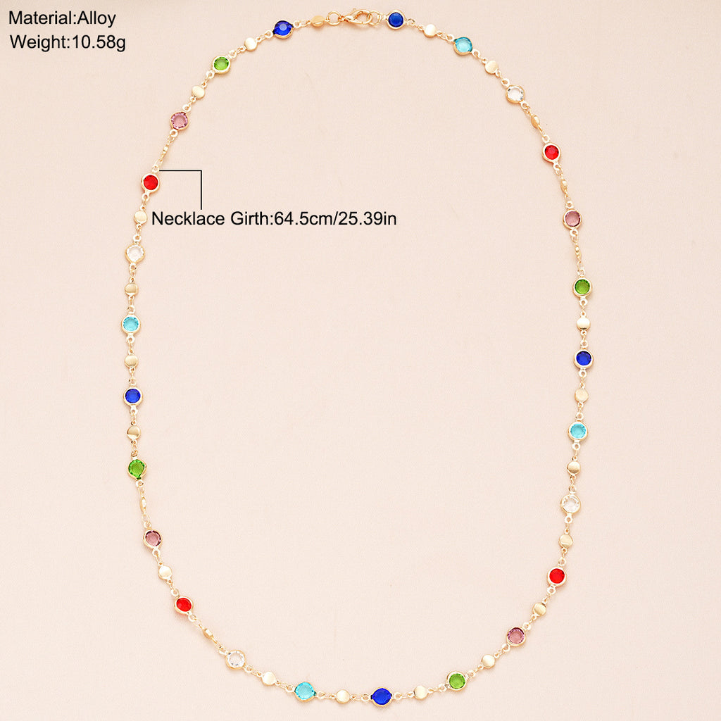 Damen Halskette mit bunten Edelstein-Details und filigranem Design Shop Nory