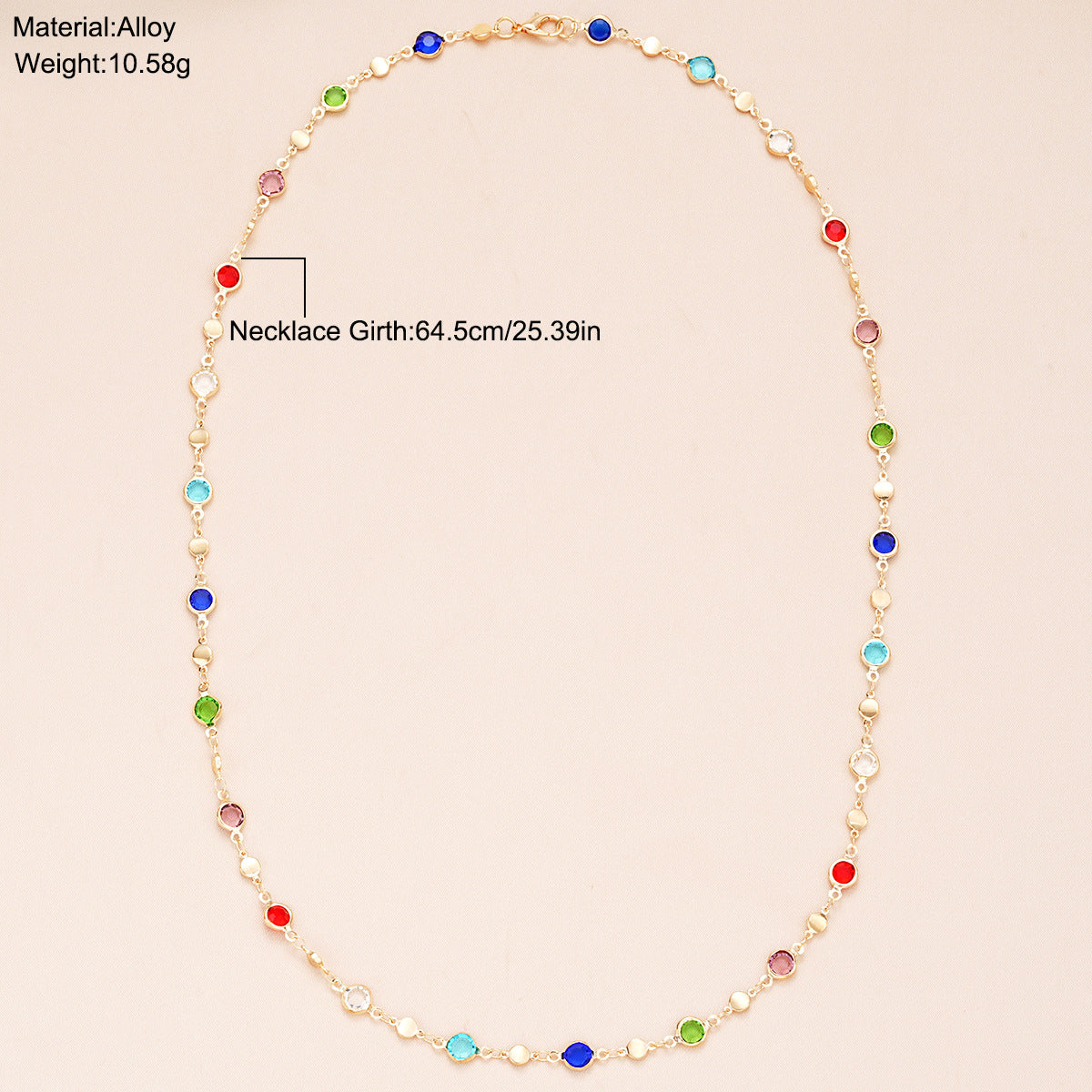 Damen Halskette mit bunten Edelstein-Details und filigranem Design Shop Nory