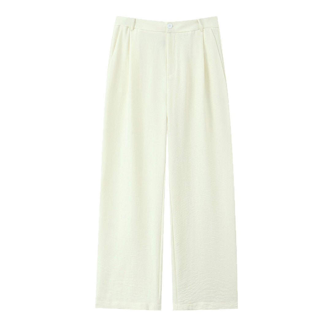 Damen Leicht fallende Highwaist Palazzohose mit weitem Bein und Bügelfalte Shop Nory